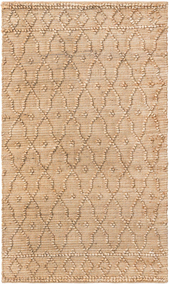 Natural 3' 1 x 5' 1 Larsa Rectangle Area Rug 90% Jute & 10% Cotton Premium All Natural Hand Woven Carpet for Home Interior Design Spaces for Sale at Rug Engine