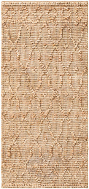 Natural 2' x 4' 1 Larsa Runner Area Rug 90% Jute & 10% Cotton Premium All Natural Hand Woven Carpet for Home Interior Design Spaces for Sale at Rug Engine