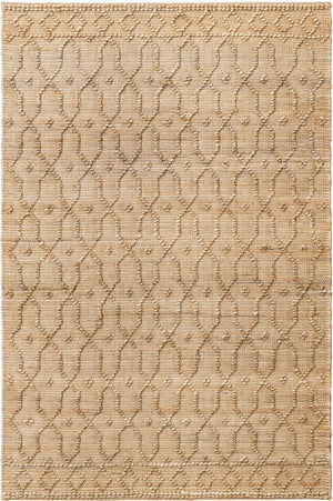 Natural 4' 1 x 6' 1 Larsa Rectangle Area Rug 90% Jute & 10% Cotton Premium All Natural Hand Woven Carpet for Home Interior Design Spaces for Sale at Rug Engine