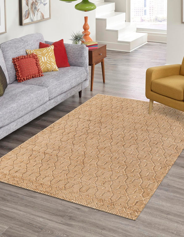 Natural 3' 1 x 5' 1 Larsa Rectangle Area Rug 90% Jute & 10% Cotton Premium All Natural Hand Woven Carpet for Home Interior Design Spaces for Sale at Rug Engine