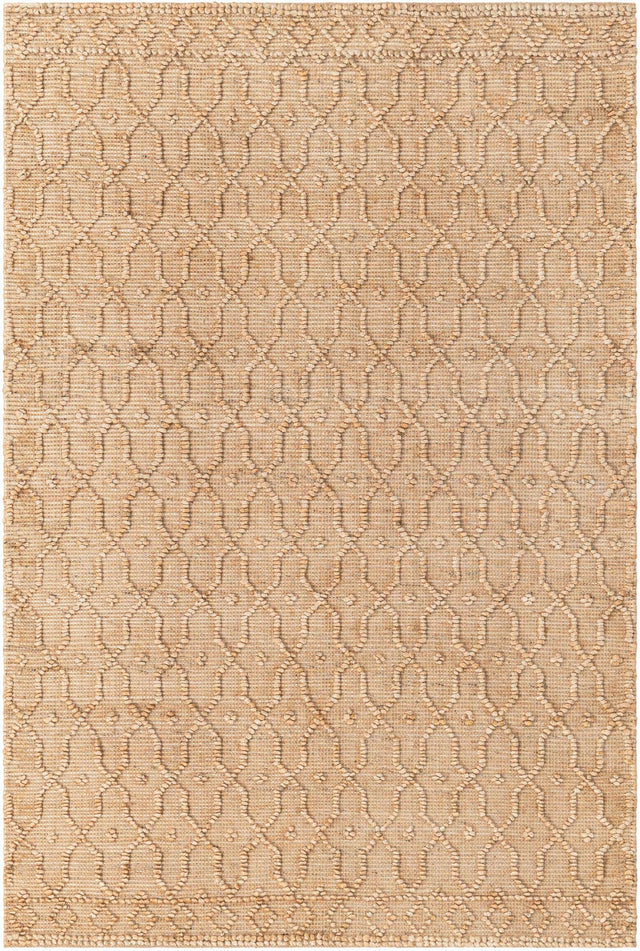 Natural 5' 3 x 8' Larsa Rectangle Area Rug 90% Jute & 10% Cotton Premium All Natural Hand Woven Carpet for Home Interior Design Spaces for Sale at Rug Engine