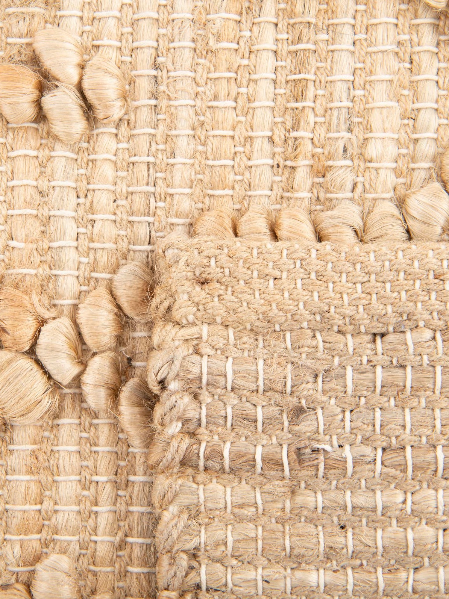 Natural 2' 7 x 9' 10 Larsa Runner Area Rug 90% Jute & 10% Cotton Premium All Natural Hand Woven Carpet for Home Interior Design Spaces for Sale at Rug Engine