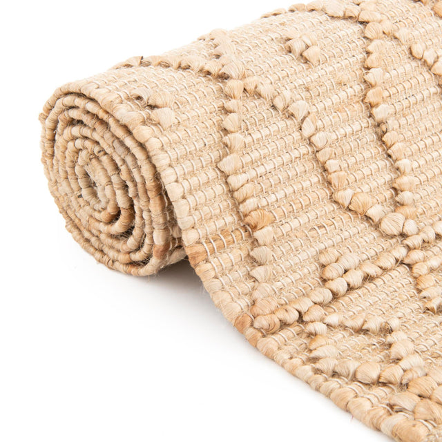 Natural 2' 7 x 12' Larsa Runner Area Rug 90% Jute & 10% Cotton Premium All Natural Hand Woven Carpet for Home Interior Design Spaces for Sale at Rug Engine
