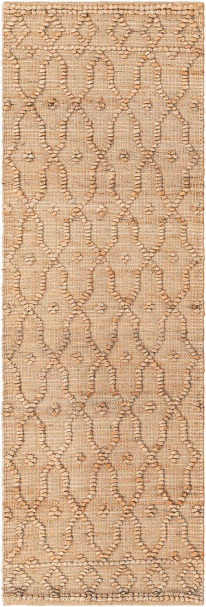 Natural 2' x 6' 1 Larsa Runner Area Rug 90% Jute & 10% Cotton Premium All Natural Hand Woven Carpet for Home Interior Design Spaces for Sale at Rug Engine