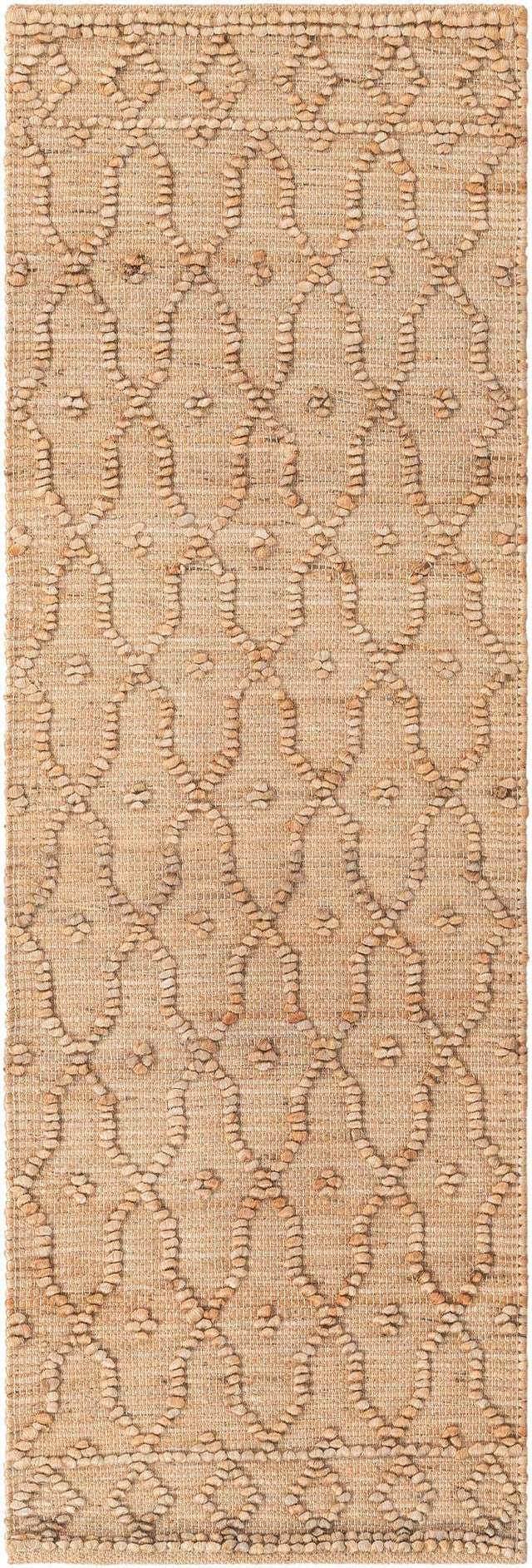 Natural 2' x 6' 1 Larsa Runner Area Rug 90% Jute & 10% Cotton Premium All Natural Hand Woven Carpet for Home Interior Design Spaces for Sale at Rug Engine