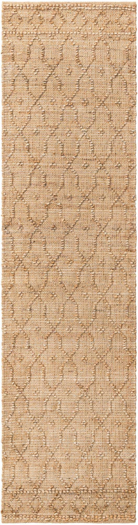 Natural 2' x 8' Larsa Runner Area Rug 90% Jute & 10% Cotton Premium All Natural Hand Woven Carpet for Home Interior Design Spaces for Sale at Rug Engine