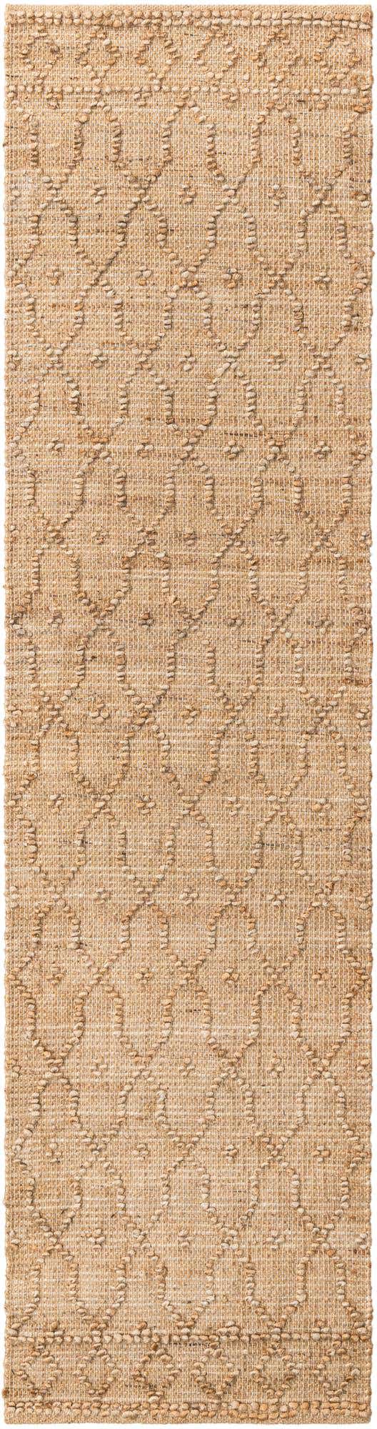 Natural 2' x 8' Larsa Runner Area Rug 90% Jute & 10% Cotton Premium All Natural Hand Woven Carpet for Home Interior Design Spaces for Sale at Rug Engine