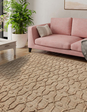 Natural 7' 10 x 7' 10 Larsa Square Area Rug 90% Jute & 10% Cotton Premium All Natural Hand Woven Carpet for Home Interior Design Spaces for Sale at Rug Engine
