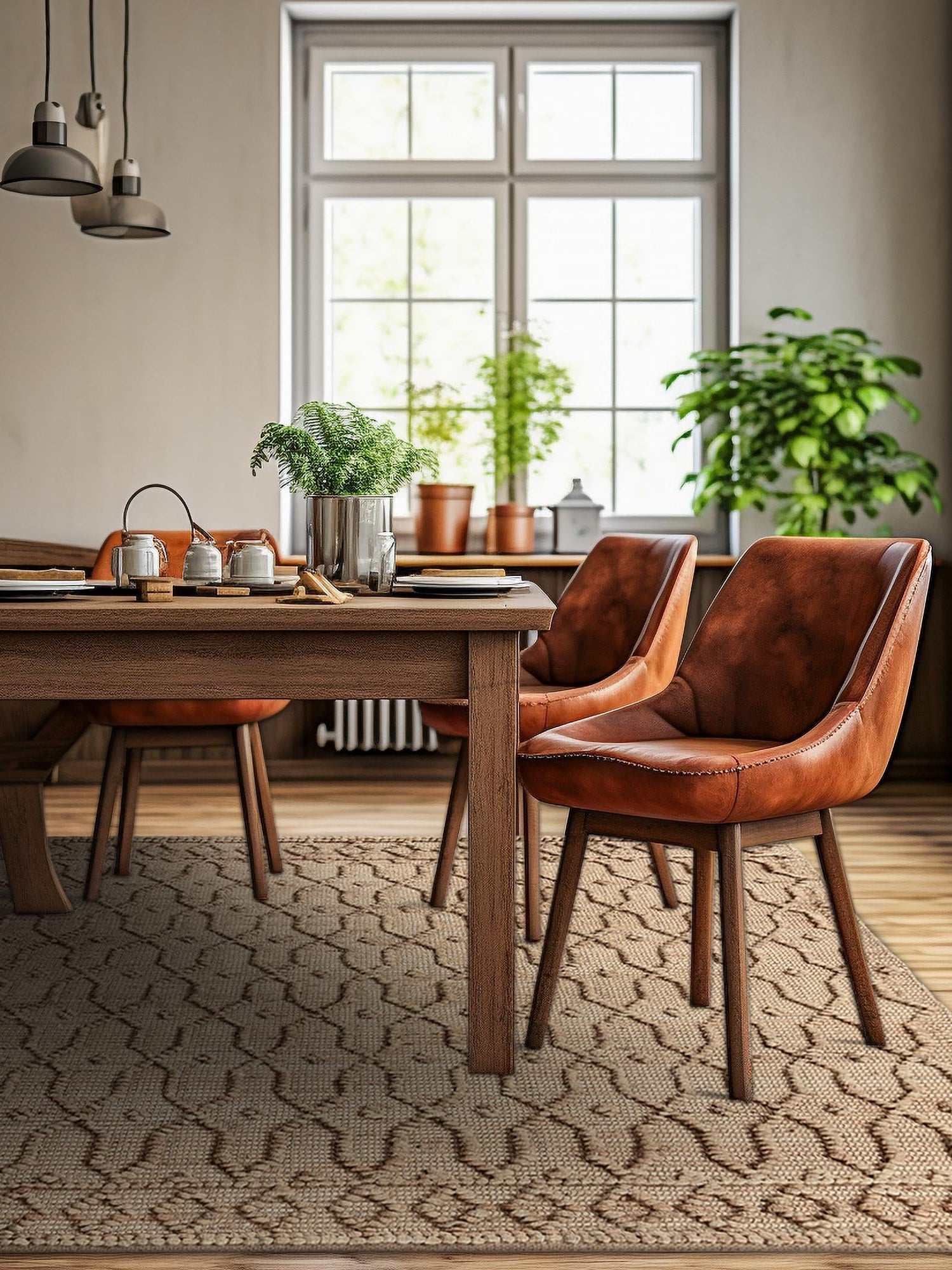Natural 7' 10 x 7' 10 Larsa Square Area Rug 90% Jute & 10% Cotton Premium All Natural Hand Woven Carpet for Home Interior Design Spaces for Sale at Rug Engine