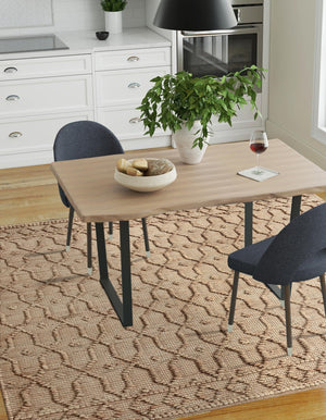 Natural 5' 3 x 5' 3 Larsa Square Area Rug 90% Jute & 10% Cotton Premium All Natural Hand Woven Carpet for Home Interior Design Spaces for Sale at Rug Engine