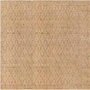 Natural 7' 10 x 7' 10 Larsa Square Area Rug 90% Jute & 10% Cotton Premium All Natural Hand Woven Carpet for Home Interior Design Spaces for Sale at Rug Engine