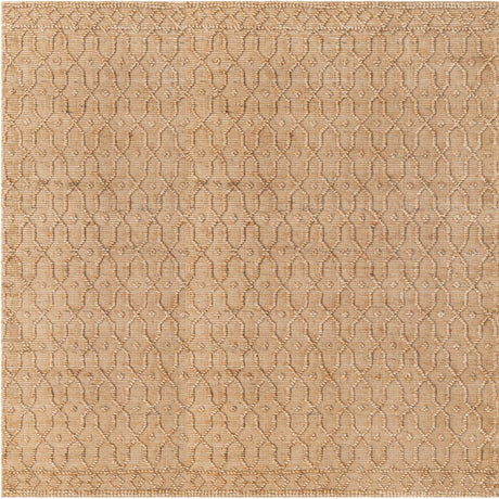 Natural 7' 10 x 7' 10 Larsa Square Area Rug 90% Jute & 10% Cotton Premium All Natural Hand Woven Carpet for Home Interior Design Spaces for Sale at Rug Engine