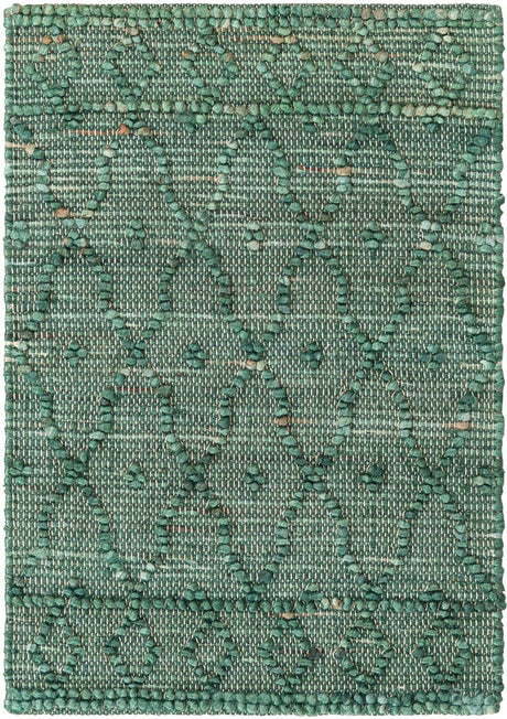 Hunter Green 2' 2 x 3' 1 Larsa Rectangle Area Rug 90% Jute & 10% Cotton Premium All Natural Hand Woven Carpet for Home Interior Design Spaces for Sale at Rug Engine