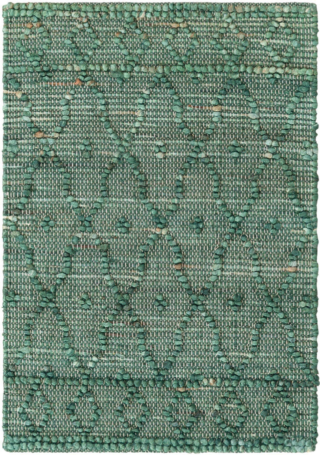 Hunter Green 2' 2 x 3' 1 Larsa Rectangle Area Rug 90% Jute & 10% Cotton Premium All Natural Hand Woven Carpet for Home Interior Design Spaces for Sale at Rug Engine