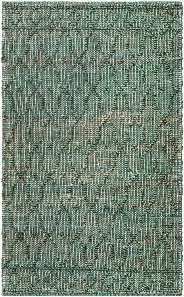 Hunter Green 3' 1 x 5' 1 Larsa Rectangle Area Rug 90% Jute & 10% Cotton Premium All Natural Hand Woven Carpet for Home Interior Design Spaces for Sale at Rug Engine