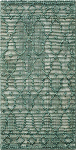 Hunter Green 2' x 4' 1 Larsa Runner Area Rug 90% Jute & 10% Cotton Premium All Natural Hand Woven Carpet for Home Interior Design Spaces for Sale at Rug Engine