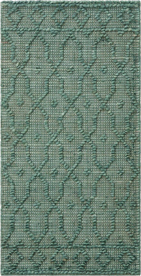 Hunter Green 2' x 4' 1 Larsa Runner Area Rug 90% Jute & 10% Cotton Premium All Natural Hand Woven Carpet for Home Interior Design Spaces for Sale at Rug Engine