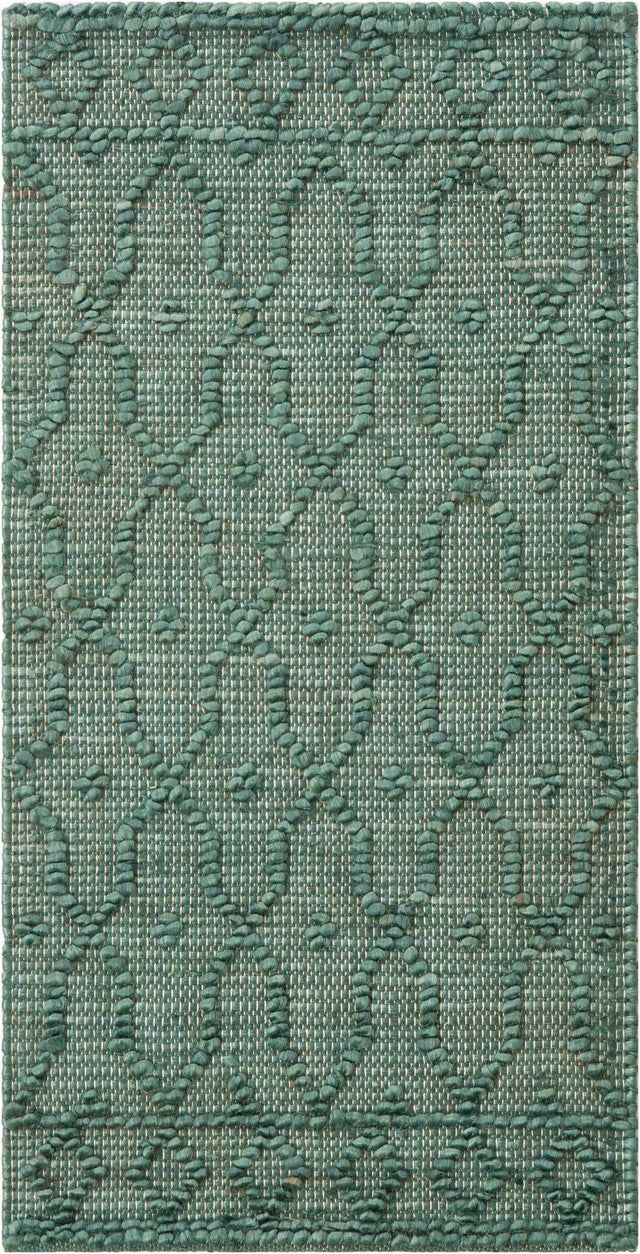 Hunter Green 2' x 4' 1 Larsa Runner Area Rug 90% Jute & 10% Cotton Premium All Natural Hand Woven Carpet for Home Interior Design Spaces for Sale at Rug Engine
