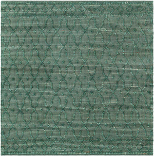 Hunter Green 5' 3 x 5' 3 Larsa Square Area Rug 90% Jute & 10% Cotton Premium All Natural Hand Woven Carpet for Home Interior Design Spaces for Sale at Rug Engine