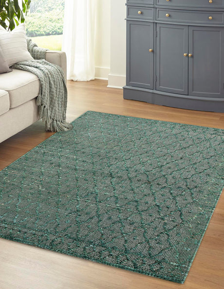Hunter Green 3' 1 x 5' 1 Larsa Rectangle Area Rug 90% Jute & 10% Cotton Premium All Natural Hand Woven Carpet for Home Interior Design Spaces for Sale at Rug Engine