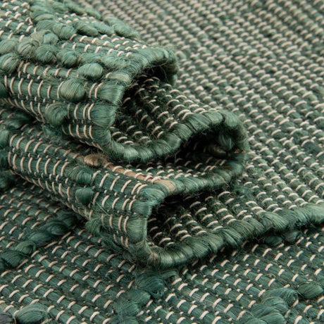 Hunter Green 3' 1 x 5' 1 Larsa Rectangle Area Rug 90% Jute & 10% Cotton Premium All Natural Hand Woven Carpet for Home Interior Design Spaces for Sale at Rug Engine