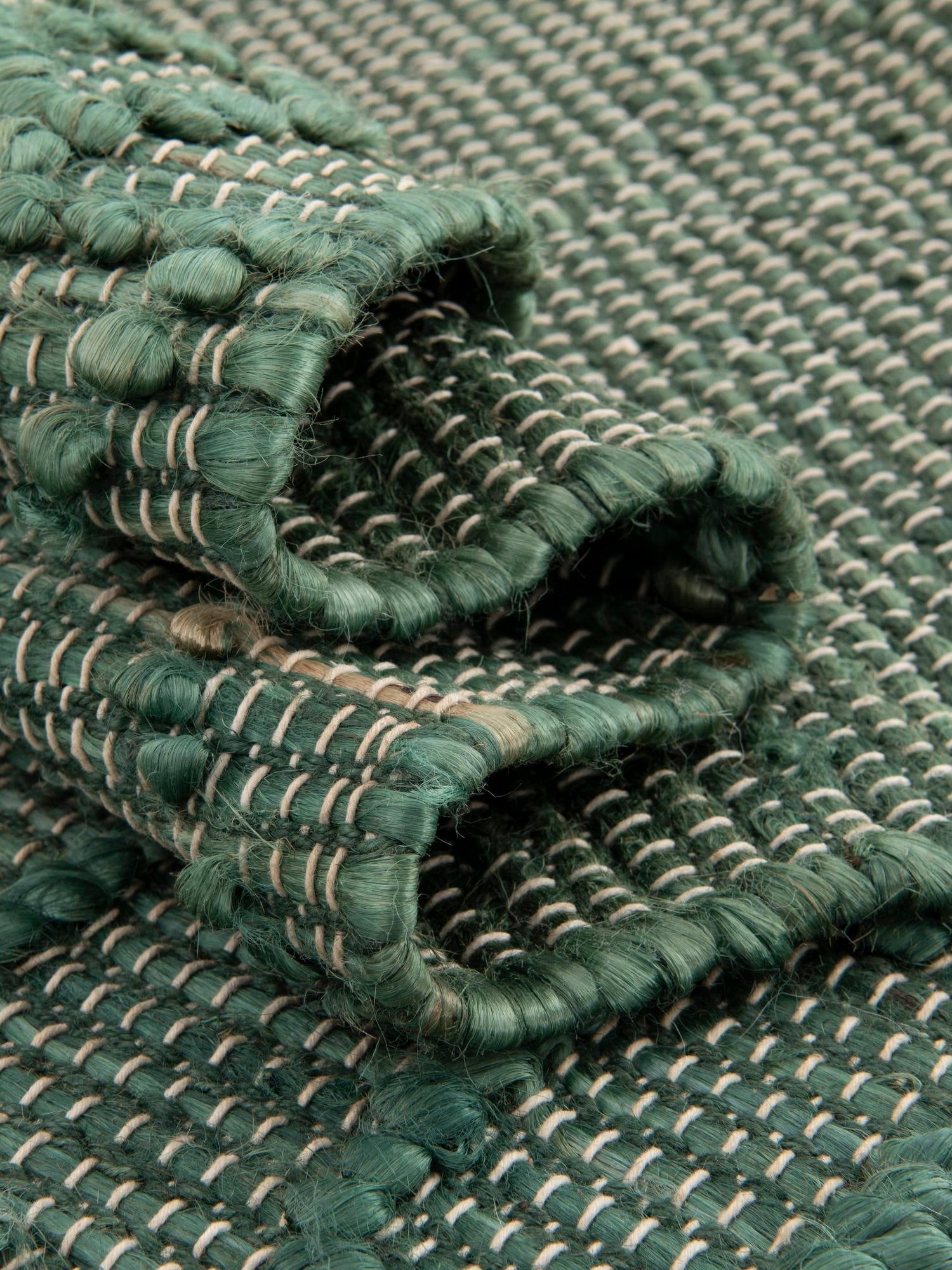 Hunter Green 7' 10 x 10' Larsa Rectangle Area Rug 90% Jute & 10% Cotton Premium All Natural Hand Woven Carpet for Home Interior Design Spaces for Sale at Rug Engine