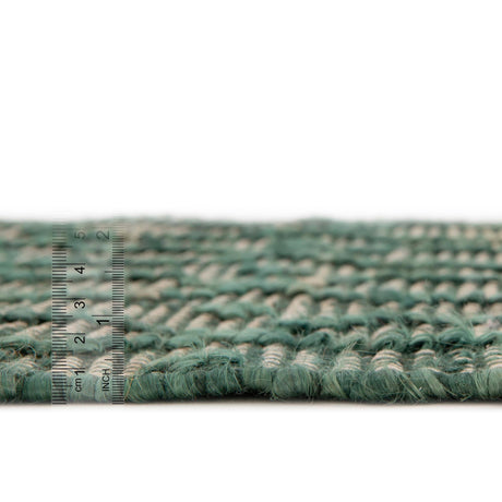 Hunter Green 2' 7 x 9' 10 Larsa Runner Area Rug 90% Jute & 10% Cotton Premium All Natural Hand Woven Carpet for Home Interior Design Spaces for Sale at Rug Engine