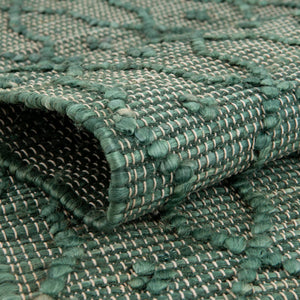 Hunter Green 2' x 4' 1 Larsa Runner Area Rug 90% Jute & 10% Cotton Premium All Natural Hand Woven Carpet for Home Interior Design Spaces for Sale at Rug Engine