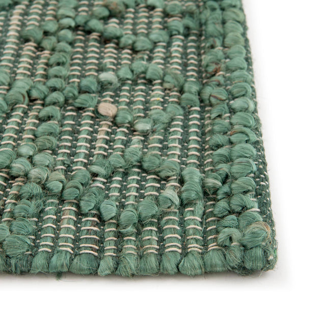 Hunter Green 2' 7 x 9' 10 Larsa Runner Area Rug 90% Jute & 10% Cotton Premium All Natural Hand Woven Carpet for Home Interior Design Spaces for Sale at Rug Engine