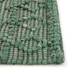 Hunter Green 2' x 4' 1 Larsa Runner Area Rug 90% Jute & 10% Cotton Premium All Natural Hand Woven Carpet for Home Interior Design Spaces for Sale at Rug Engine
