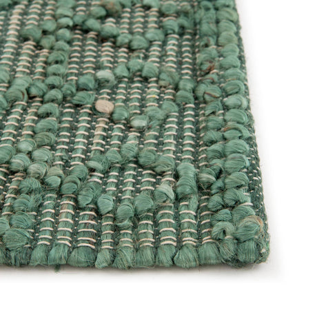 Hunter Green 2' x 6' 1 Larsa Runner Area Rug 90% Jute & 10% Cotton Premium All Natural Hand Woven Carpet for Home Interior Design Spaces for Sale at Rug Engine