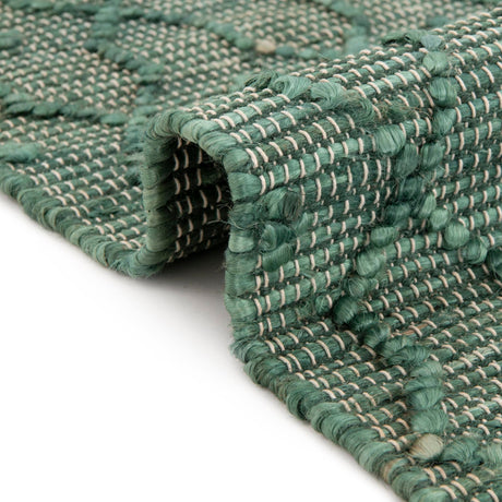 Hunter Green 2' x 4' 1 Larsa Runner Area Rug 90% Jute & 10% Cotton Premium All Natural Hand Woven Carpet for Home Interior Design Spaces for Sale at Rug Engine
