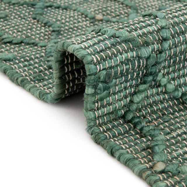 Hunter Green 2' x 4' 1 Larsa Runner Area Rug 90% Jute & 10% Cotton Premium All Natural Hand Woven Carpet for Home Interior Design Spaces for Sale at Rug Engine
