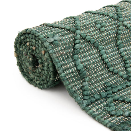 Hunter Green 2' 7 x 13' 11 Larsa Runner Area Rug 90% Jute & 10% Cotton Premium All Natural Hand Woven Carpet for Home Interior Design Spaces for Sale at Rug Engine