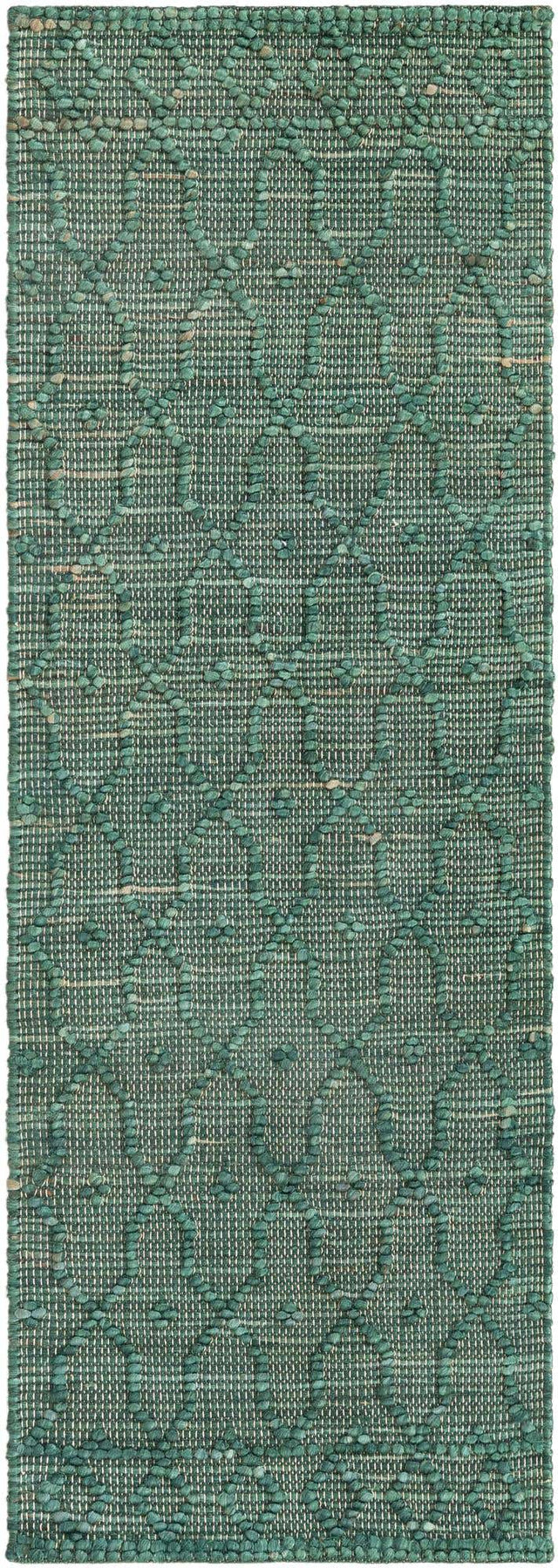 Hunter Green 2' x 6' 1 Larsa Runner Area Rug 90% Jute & 10% Cotton Premium All Natural Hand Woven Carpet for Home Interior Design Spaces for Sale at Rug Engine