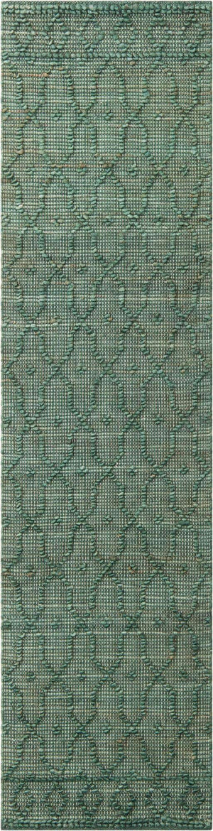 Hunter Green 2' x 8' Larsa Runner Area Rug 90% Jute & 10% Cotton Premium All Natural Hand Woven Carpet for Home Interior Design Spaces for Sale at Rug Engine
