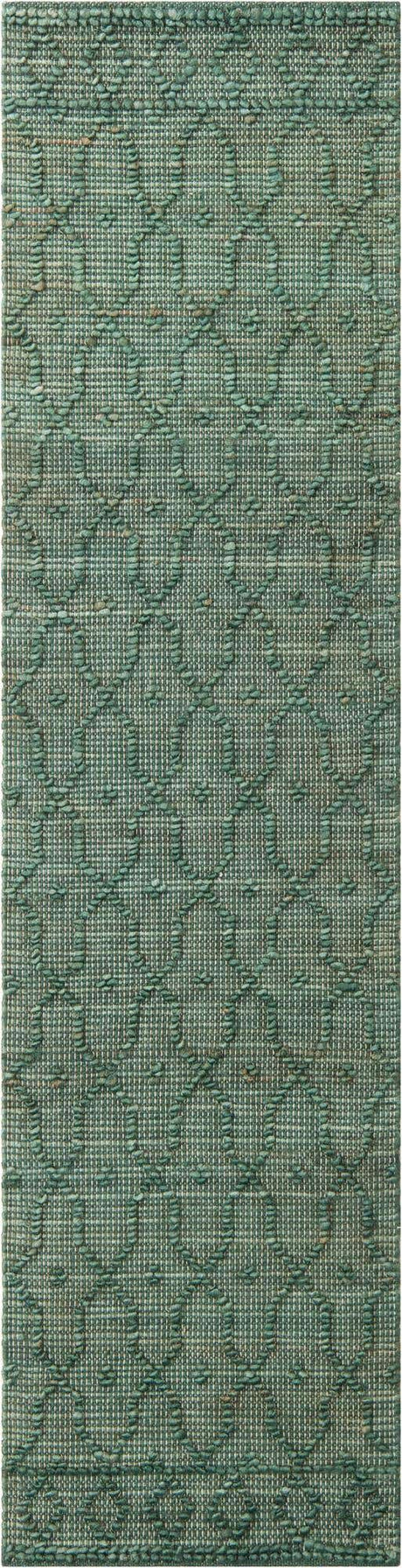 Hunter Green 2' x 8' Larsa Runner Area Rug 90% Jute & 10% Cotton Premium All Natural Hand Woven Carpet for Home Interior Design Spaces for Sale at Rug Engine