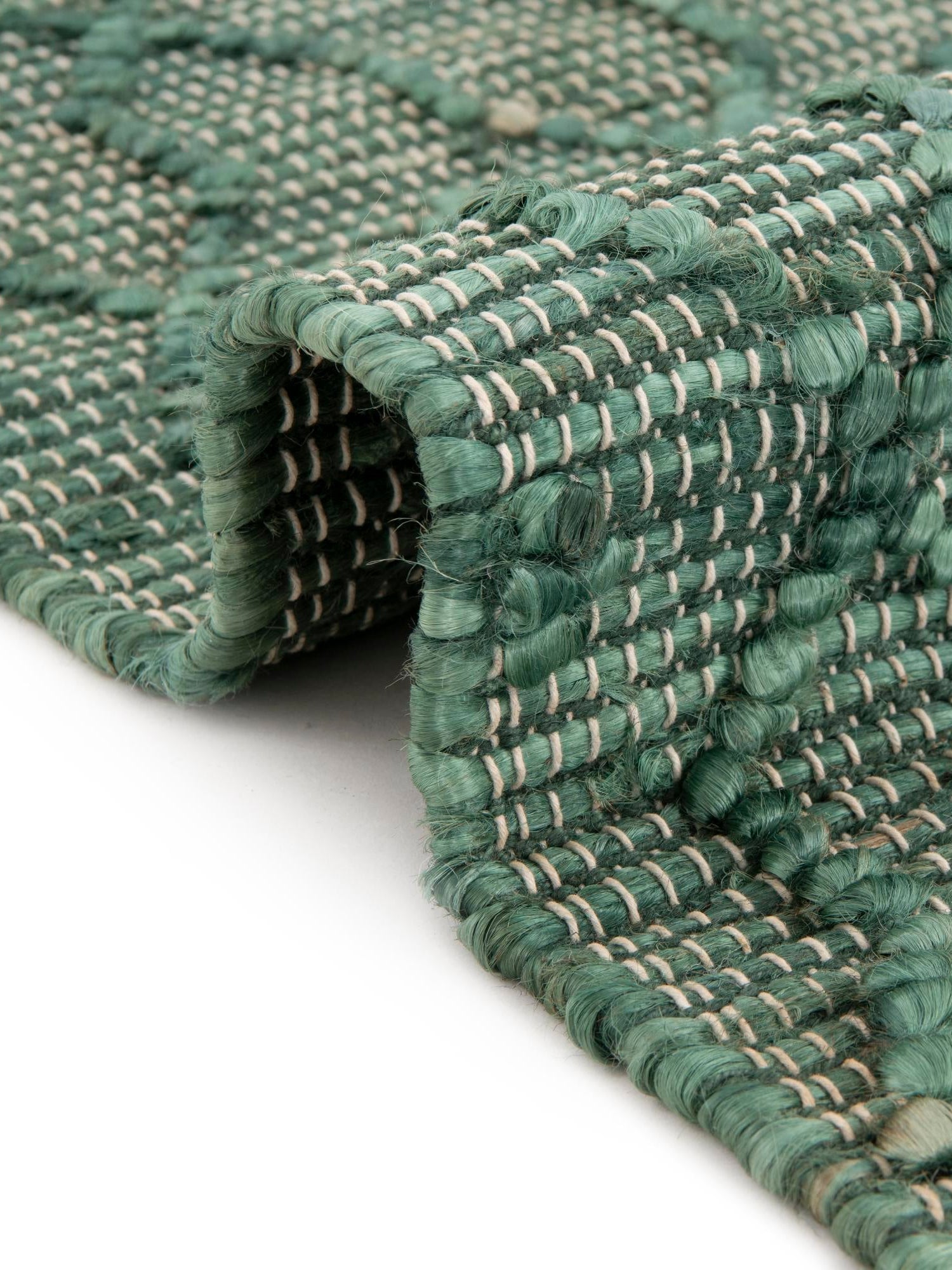 Hunter Green 7' 10 x 7' 10 Larsa Square Area Rug 90% Jute & 10% Cotton Premium All Natural Hand Woven Carpet for Home Interior Design Spaces for Sale at Rug Engine