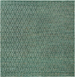 Hunter Green 7' 10 x 7' 10 Larsa Square Area Rug 90% Jute & 10% Cotton Premium All Natural Hand Woven Carpet for Home Interior Design Spaces for Sale at Rug Engine