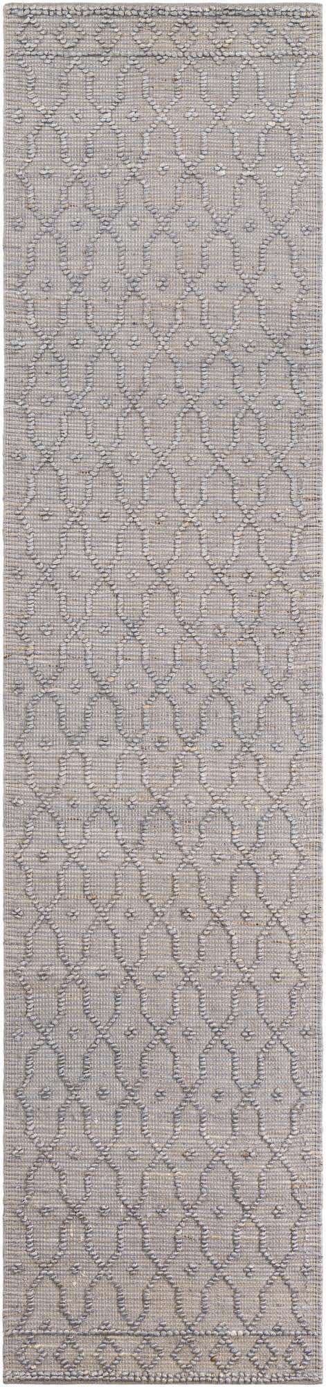 Gray 2' 7 x 12' Larsa Runner Area Rug 90% Jute & 10% Cotton Premium All Natural Hand Woven Carpet for Home Interior Design Spaces for Sale at Rug Engine
