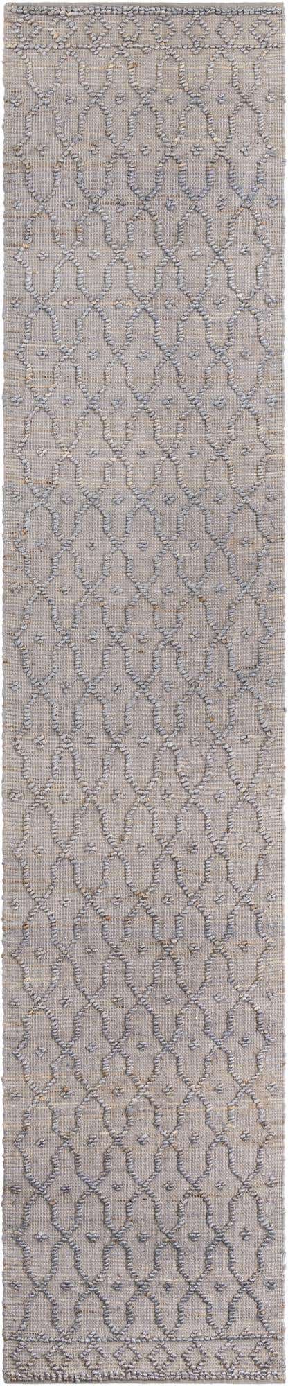Gray 2' 7 x 13' 11 Larsa Runner Area Rug 90% Jute & 10% Cotton Premium All Natural Hand Woven Carpet for Home Interior Design Spaces for Sale at Rug Engine