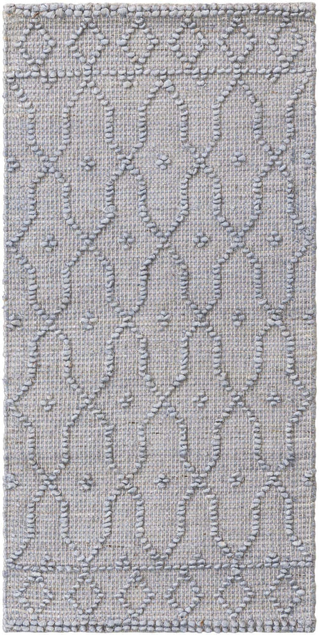 Gray 2' x 4' 1 Larsa Runner Area Rug 90% Jute & 10% Cotton Premium All Natural Hand Woven Carpet for Home Interior Design Spaces for Sale at Rug Engine
