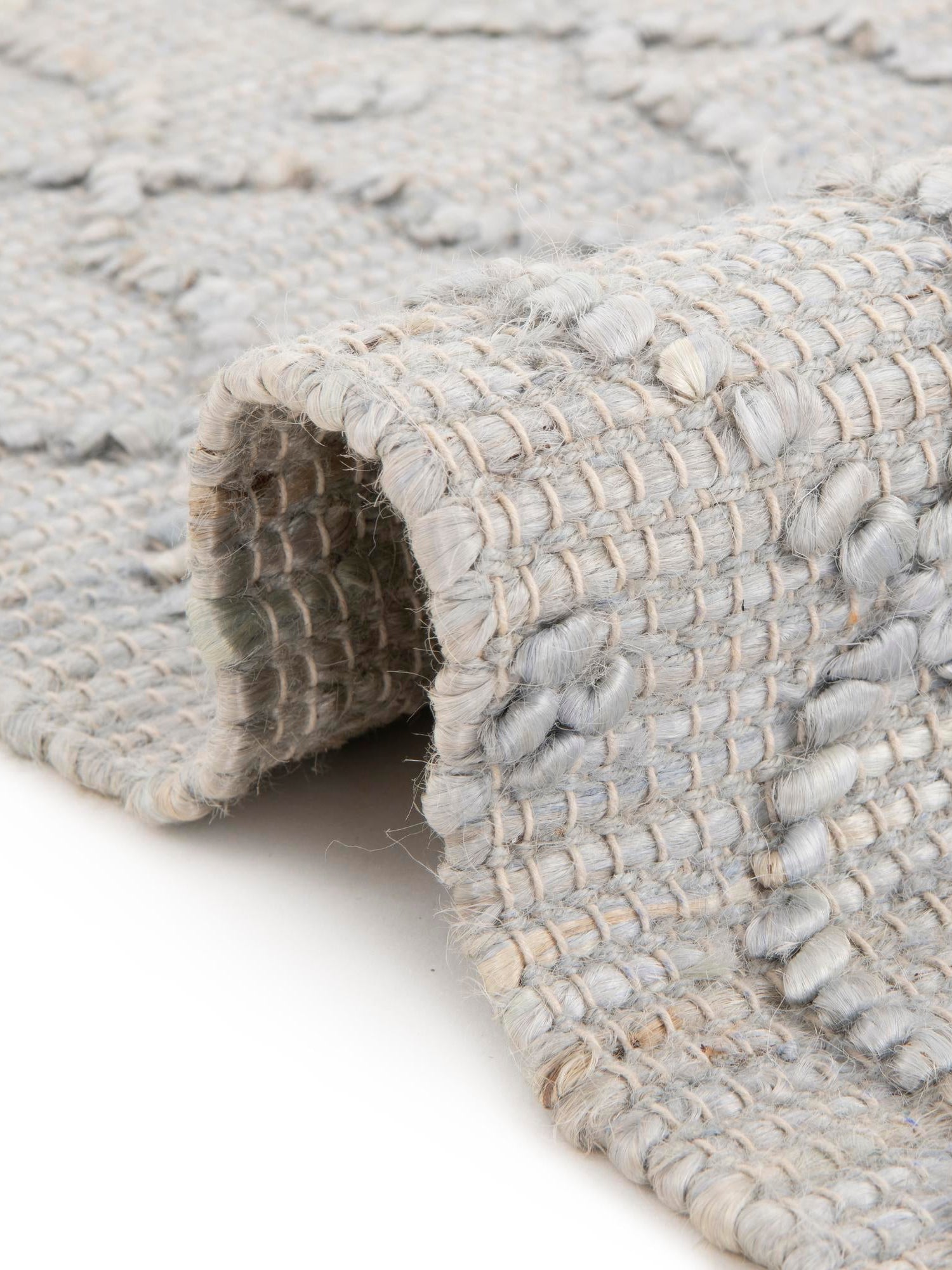 Gray 4' 1 x 6' 1 Larsa Rectangle Area Rug 90% Jute & 10% Cotton Premium All Natural Hand Woven Carpet for Home Interior Design Spaces for Sale at Rug Engine