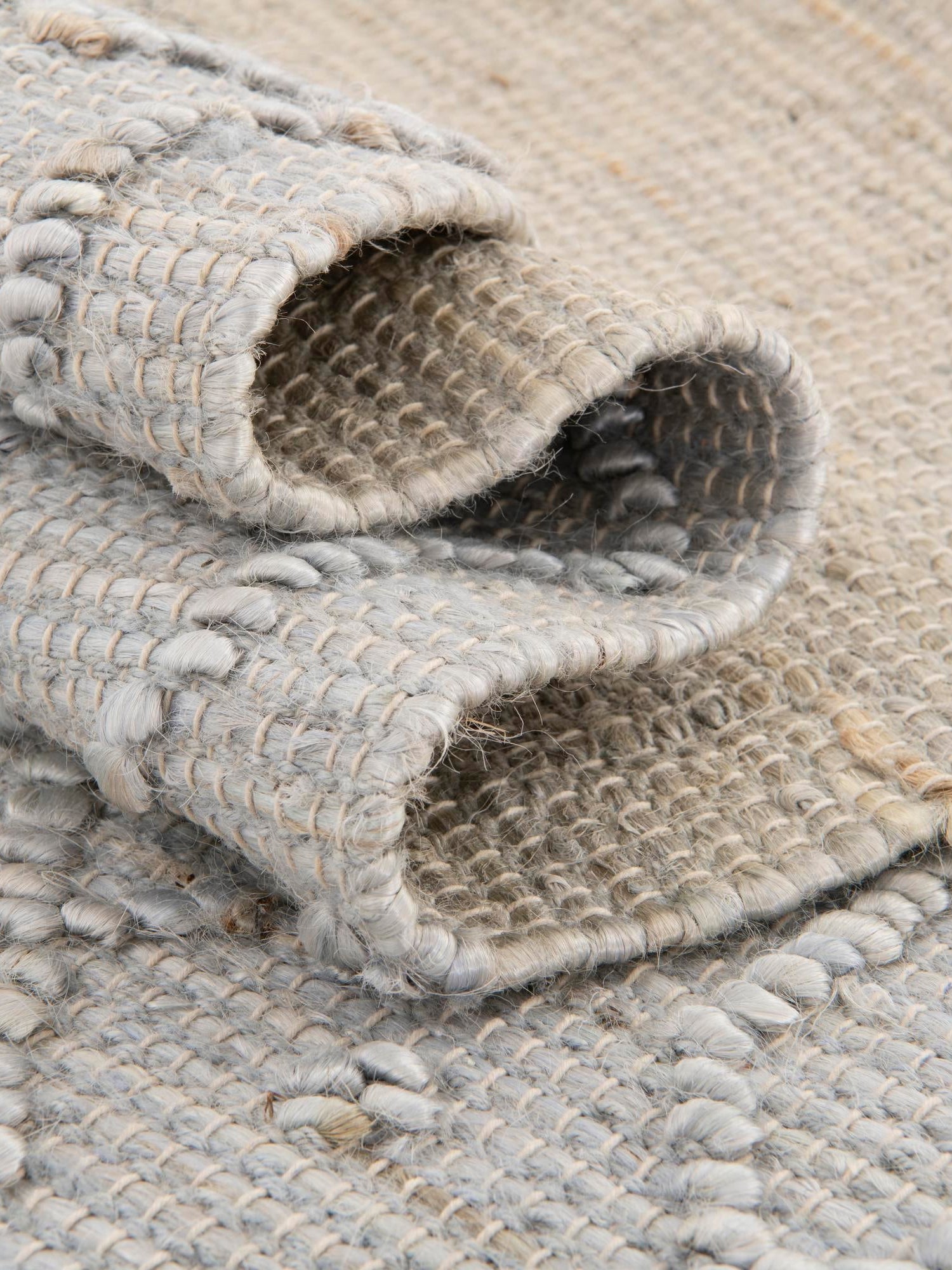 Gray 3' 1 x 5' 1 Larsa Rectangle Area Rug 90% Jute & 10% Cotton Premium All Natural Hand Woven Carpet for Home Interior Design Spaces for Sale at Rug Engine