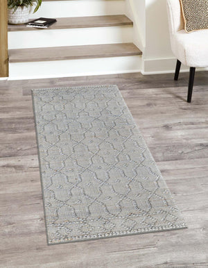 Gray 2' x 4' 1 Larsa Runner Area Rug 90% Jute & 10% Cotton Premium All Natural Hand Woven Carpet for Home Interior Design Spaces for Sale at Rug Engine