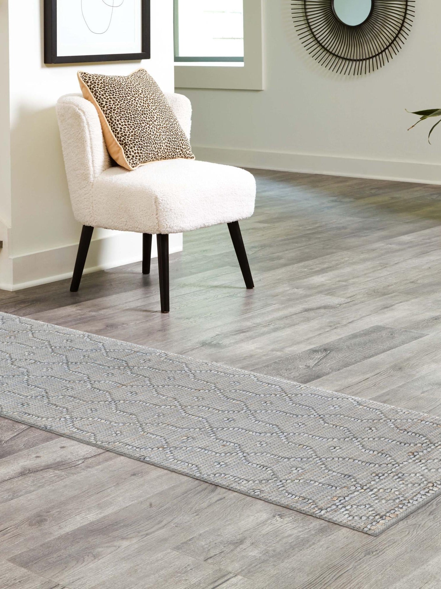 Gray 2' 7 x 13' 11 Larsa Runner Area Rug 90% Jute & 10% Cotton Premium All Natural Hand Woven Carpet for Home Interior Design Spaces for Sale at Rug Engine