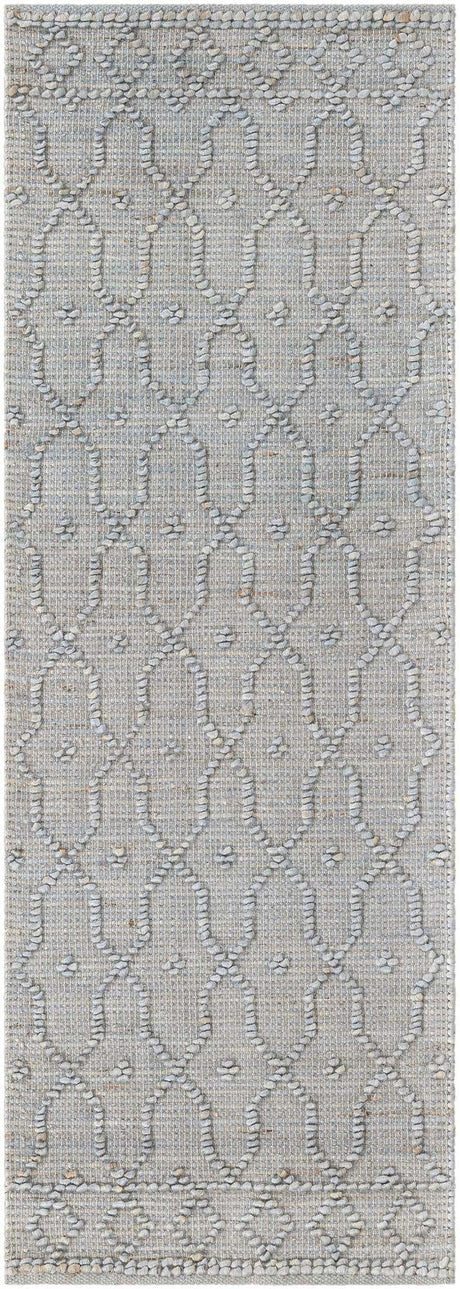 Gray 2' x 6' 1 Larsa Runner Area Rug 90% Jute & 10% Cotton Premium All Natural Hand Woven Carpet for Home Interior Design Spaces for Sale at Rug Engine