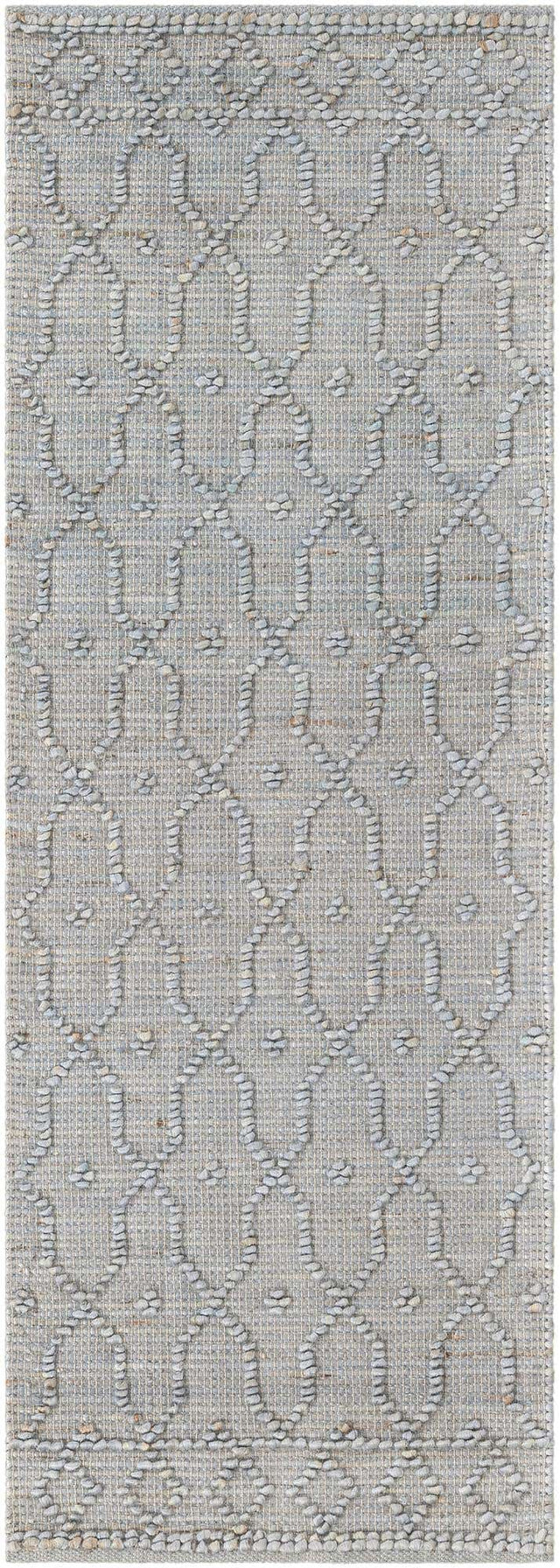 Gray 2' x 6' 1 Larsa Runner Area Rug 90% Jute & 10% Cotton Premium All Natural Hand Woven Carpet for Home Interior Design Spaces for Sale at Rug Engine