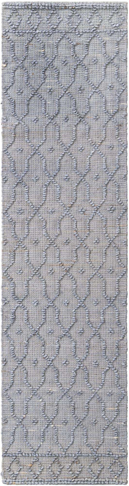 Gray 2' x 8' Larsa Runner Area Rug 90% Jute & 10% Cotton Premium All Natural Hand Woven Carpet for Home Interior Design Spaces for Sale at Rug Engine