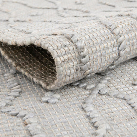 Gray 7' 10 x 7' 10 Larsa Square Area Rug 90% Jute & 10% Cotton Premium All Natural Hand Woven Carpet for Home Interior Design Spaces for Sale at Rug Engine